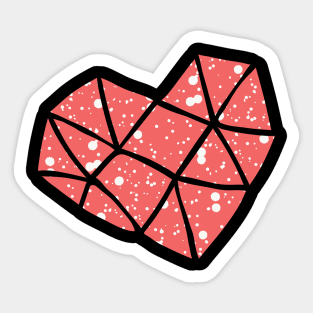 Love the world: Red heart with white paint spatters Sticker